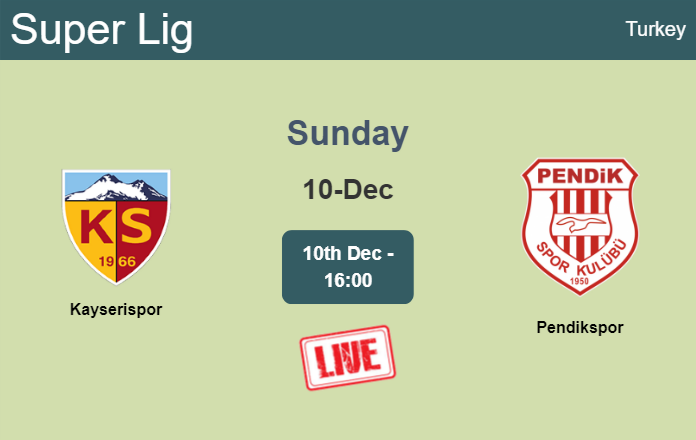 How to watch Kayserispor vs. Pendikspor on live stream and at what time