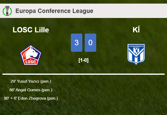 LOSC Lille prevails over KÍ 3-0