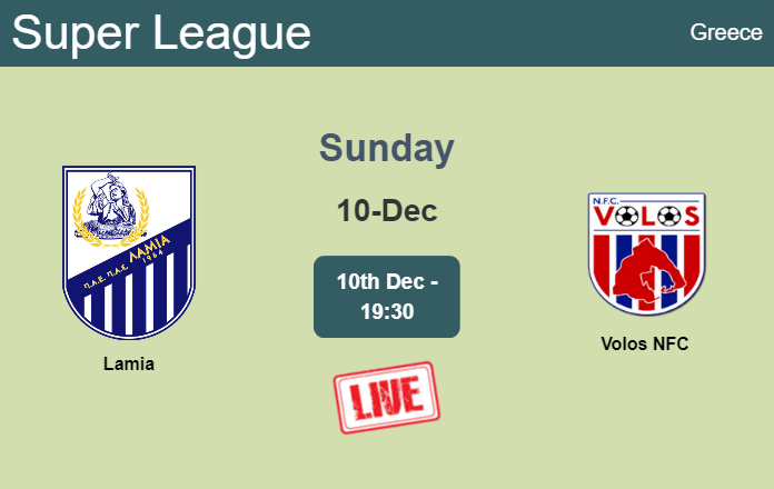 How to watch Lamia vs. Volos NFC on live stream and at what time