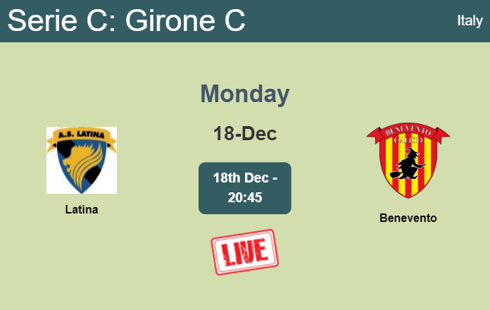 How to watch Latina vs. Benevento on live stream and at what time