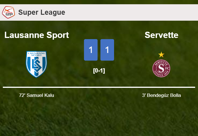Lausanne Sport and Servette draw 1-1 on Saturday