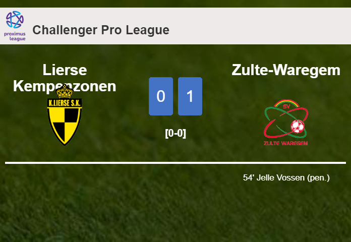 Zulte-Waregem tops Lierse Kempenzonen 1-0 with a goal scored by J. Vossen