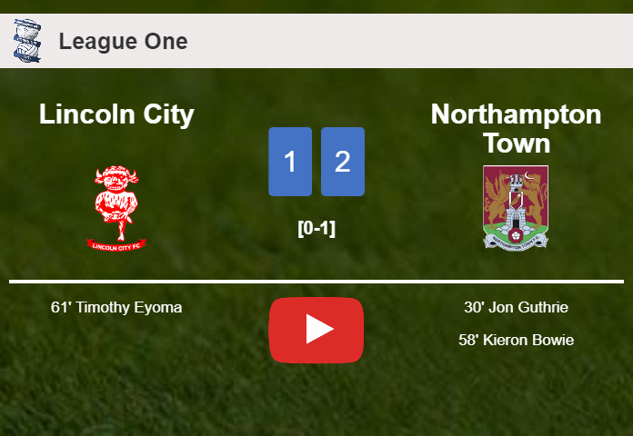 Northampton Town tops Lincoln City 2-1. HIGHLIGHTS