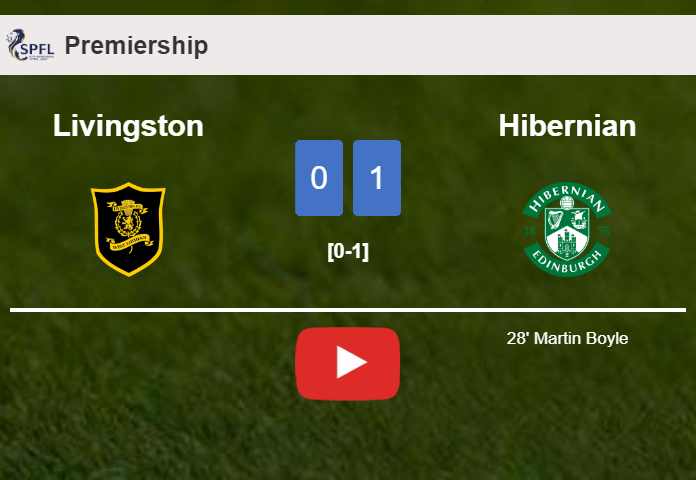 Hibernian tops Livingston 1-0 with a goal scored by M. Boyle. HIGHLIGHTS