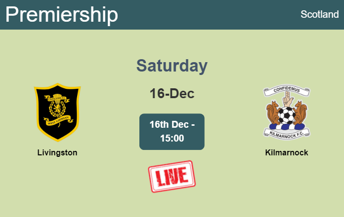How to watch Livingston vs. Kilmarnock on live stream and at what time