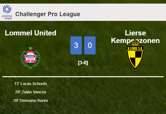 Lommel United defeats Lierse Kempenzonen 3-0