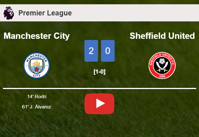 Manchester City surprises Sheffield United with a 2-0 win. HIGHLIGHTS