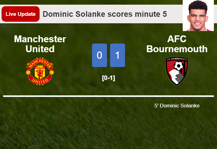 Manchester United vs AFC Bournemouth live updates: Dominic Solanke scores opening goal in Premier League match (0-1)