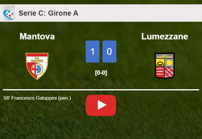 Mantova conquers Lumezzane 1-0 with a goal scored by F. Galuppini. HIGHLIGHTS