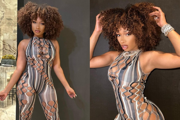 Megan Thee Stallion Poses In A Cutout Outfit