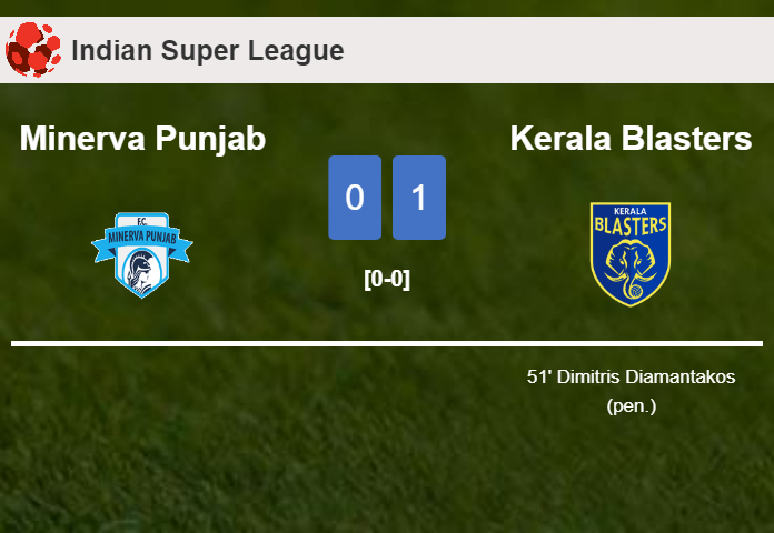 Kerala Blasters overcomes Minerva Punjab 1-0 with a goal scored by D. Diamantakos