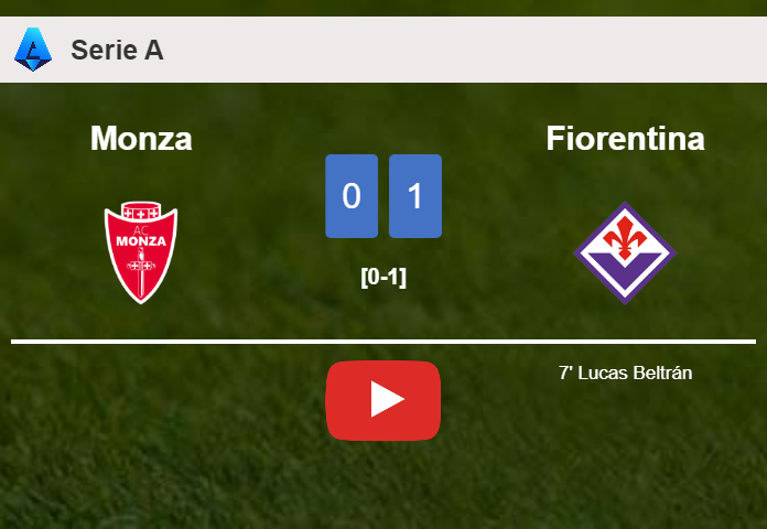 Fiorentina conquers Monza 1-0 with a goal scored by L. Beltrán. HIGHLIGHTS