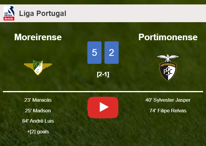 Moreirense crushes Portimonense 5-2 with a fantastic performance. HIGHLIGHTS
