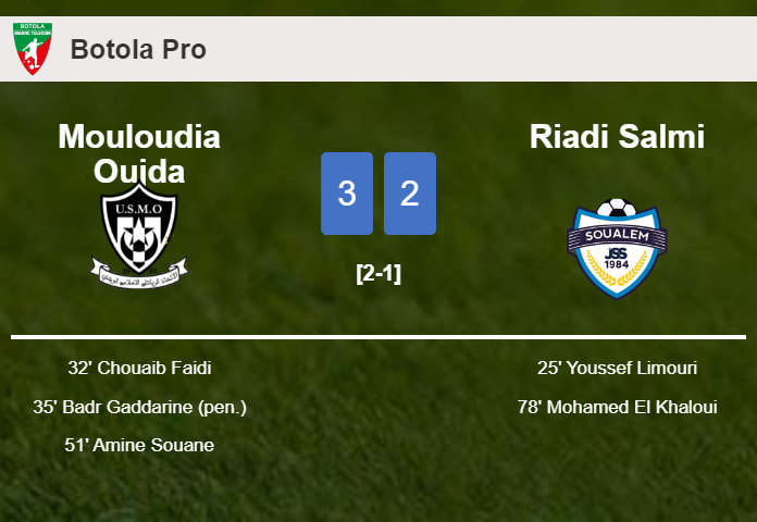 Mouloudia Oujda overcomes Riadi Salmi 3-2