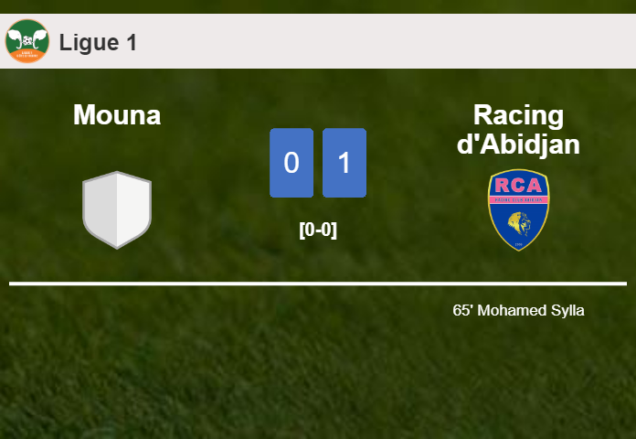 Racing d'Abidjan prevails over Mouna 1-0 with a goal scored by M. Sylla