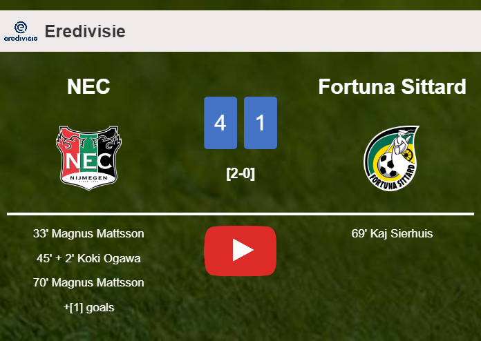 NEC demolishes Fortuna Sittard 4-1 showing huge dominance. HIGHLIGHTS