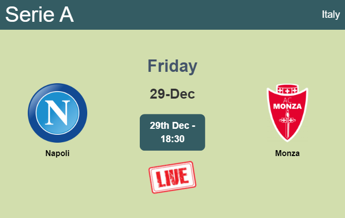 How to watch Napoli vs. Monza on live stream and at what time