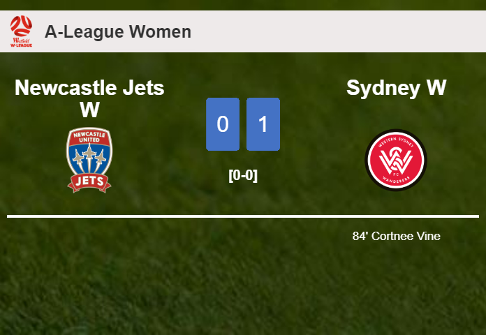 Sydney W defeats Newcastle Jets W 1-0 with a goal scored by C. Vine