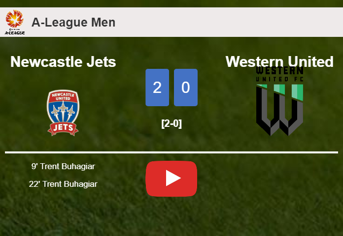 T. Buhagiar scores 2 goals to give a 2-0 win to Newcastle Jets over Western United. HIGHLIGHTS