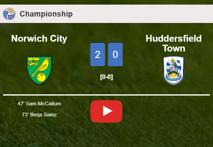 Norwich City surprises Huddersfield Town with a 2-0 win. HIGHLIGHTS