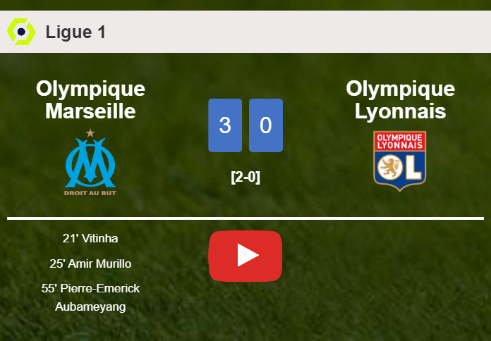 Olympique Marseille prevails over Olympique Lyonnais 3-0. HIGHLIGHTS