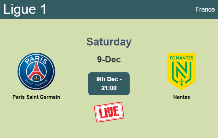 How to watch Paris Saint Germain vs. Nantes on live stream and at what time