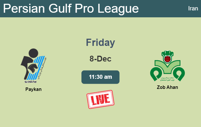 How to watch Paykan vs. Zob Ahan on live stream and at what time