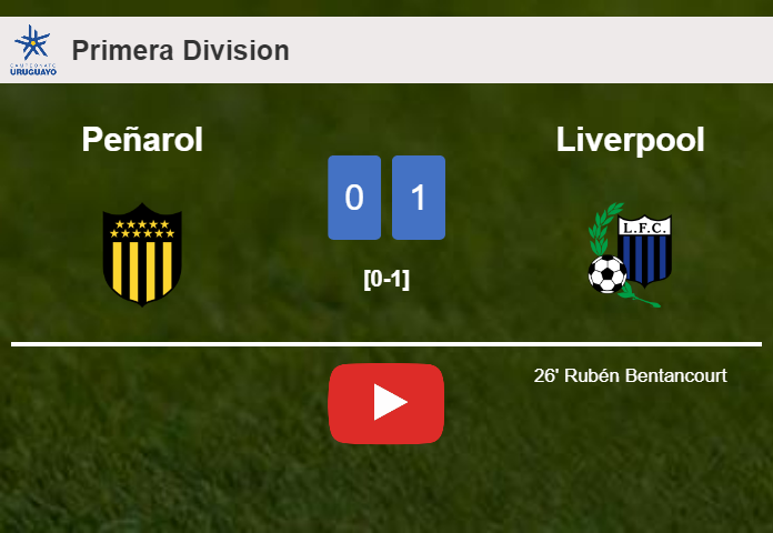 Liverpool tops Peñarol 1-0 with a goal scored by R. Bentancourt. HIGHLIGHTS