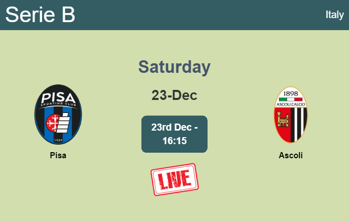 How to watch Pisa vs. Ascoli on live stream and at what time