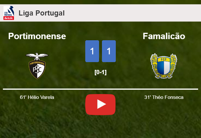 Portimonense and Famalicão draw 1-1 on Saturday. HIGHLIGHTS