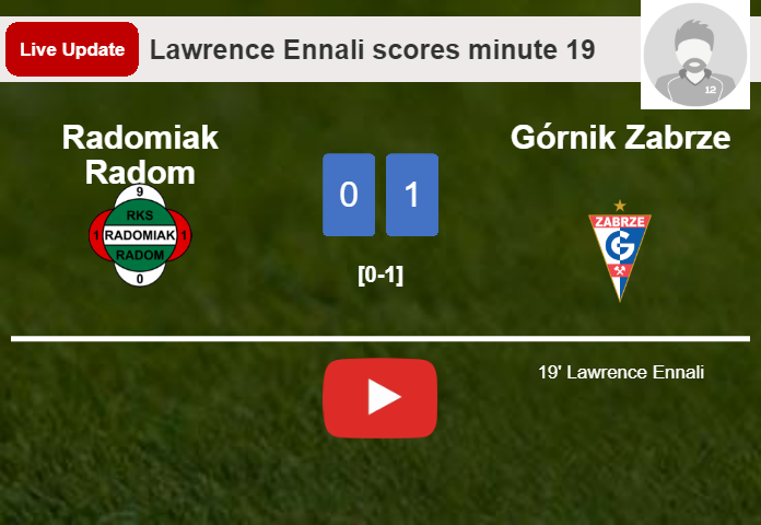 Radomiak Radom vs Górnik Zabrze live updates: Lawrence Ennali scores opening goal in Ekstraklasa contest (0-1)