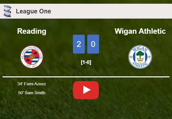 Reading overcomes Wigan Athletic 2-0 on Saturday. HIGHLIGHTS