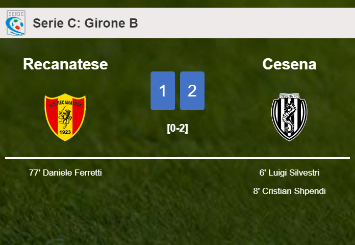 Cesena overcomes Recanatese 2-1