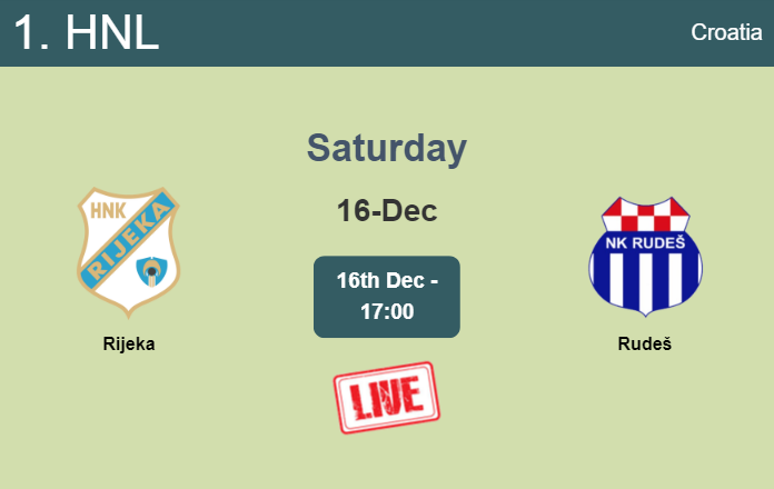 How to watch Rijeka vs. Rudeš on live stream and at what time