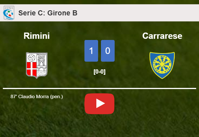 Rimini beats Carrarese 1-0 with a late goal scored by C. Morra. HIGHLIGHTS