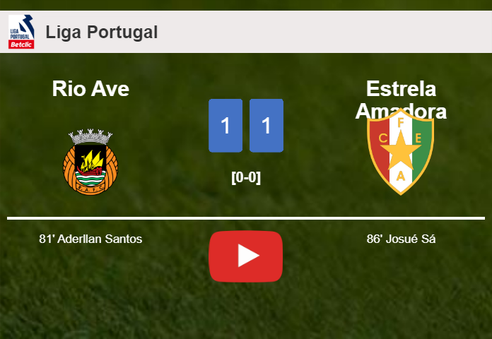 Estrela Amadora steals a draw against Rio Ave. HIGHLIGHTS