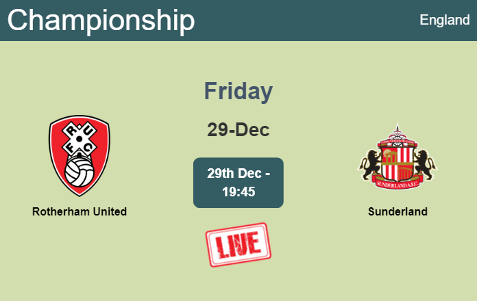 How to watch Rotherham United vs. Sunderland on live stream and at what time
