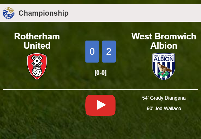 West Bromwich Albion defeated Rotherham United with a 2-0 win. HIGHLIGHTS