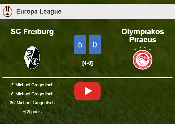 SC Freiburg wipes out Olympiakos Piraeus 5-0 after playing a fantastic match. HIGHLIGHTS
