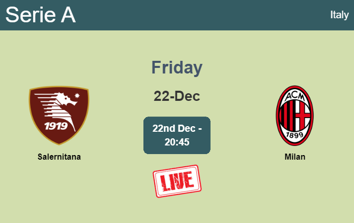 How to watch Salernitana vs. Milan on live stream and at what time