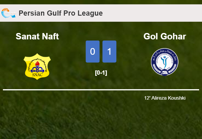 Gol Gohar overcomes Sanat Naft 1-0 with a goal scored by A. Koushki