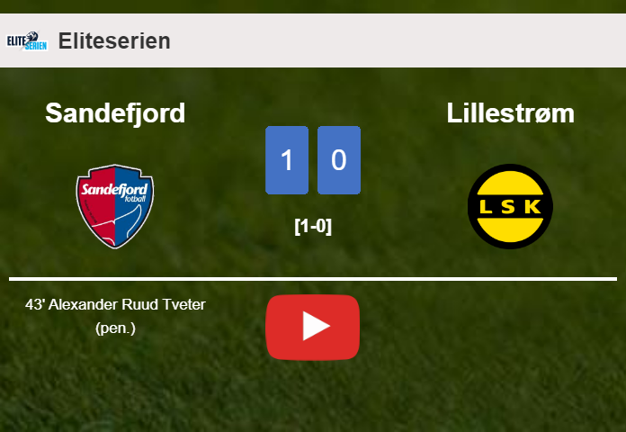 Sandefjord defeats Lillestrøm 1-0 with a goal scored by A. Ruud. HIGHLIGHTS