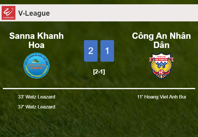 Sanna Khanh Hoa recovers a 0-1 deficit to defeat Công An Nhân Dân 2-1 with W. Leazard scoring a double