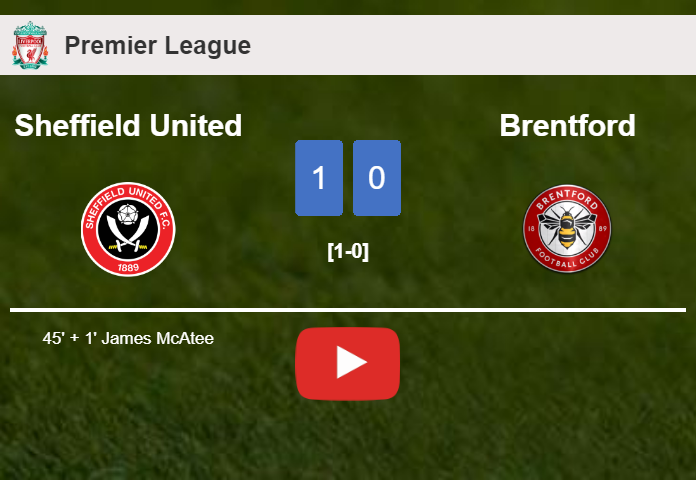 Sheffield United prevails over Brentford 1-0 with a goal scored by J. McAtee. HIGHLIGHTS