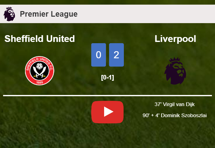 Liverpool defeated Sheffield United with a 2-0 win. HIGHLIGHTS
