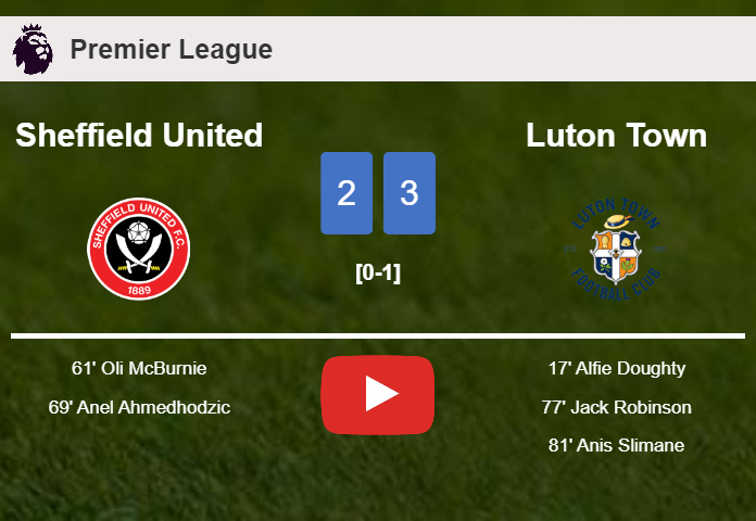 Luton Town conquers Sheffield United after recovering from a 2-1 deficit. HIGHLIGHTS