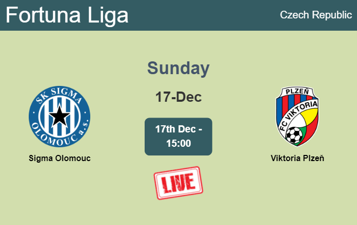 How to watch Sigma Olomouc vs. Viktoria Plzeň on live stream and at what time