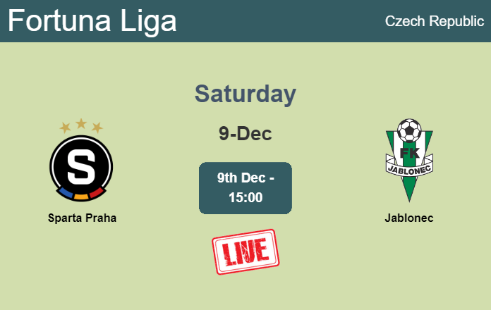 How to watch Sparta Praha vs. Jablonec on live stream and at what time