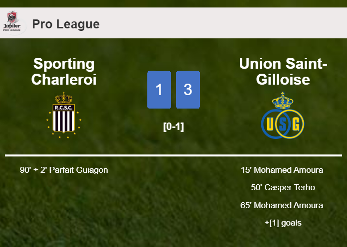 Union Saint-Gilloise conquers Sporting Charleroi 3-1 with 2 goals from M. Amoura 
