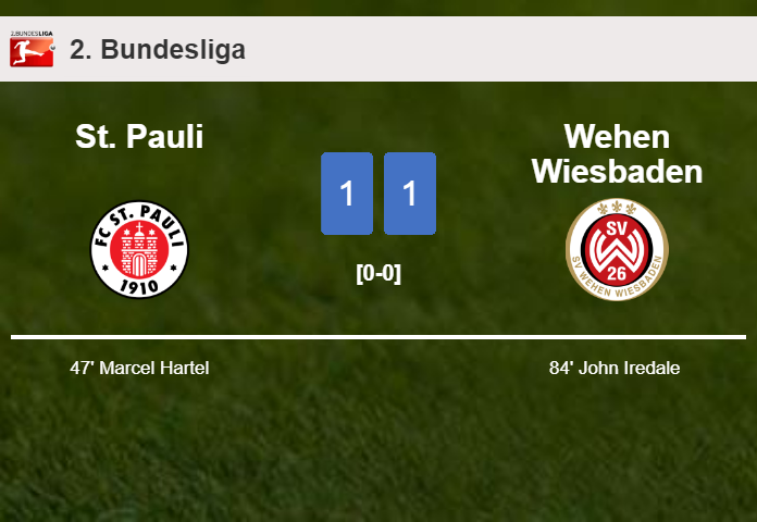 St. Pauli and Wehen Wiesbaden draw 1-1 on Sunday